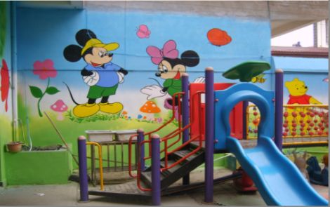 清涧幼儿园室外彩绘